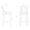 Manhattan Comfort Fifth Avenue Bar Stool in Bronze and Walnut (Set of 3) 3-BS007-BZ - alternate 4